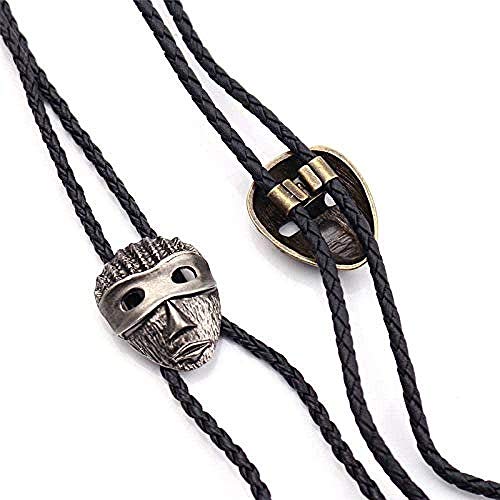 Yiffshunl Collar Joyas Bronce Antiguo Color de hojalata Collar de faraón Egipcio Cadena Larga de Cuero Accesorios de Ropa para Hombres y Mujeres 2 uds. Regalo Collar