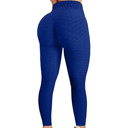 Yoga para Mujer Pantalones Leggings Push Up Mujer Mallas Pantalones Deportivos Alta Cintura Elásticos Yoga Fitness Suave Running Pantalones Delgado Entrenamiento, Azul (Azul, S)