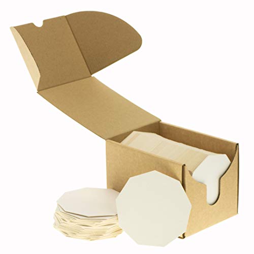 ZEZAZU Posavasos absorbentes de papel blanco no agónico de 10,4 cm (caja de 125) para bebidas, proyectos de manualidades, papel de letterpresión, azulejos Zen y mini tablero de arte