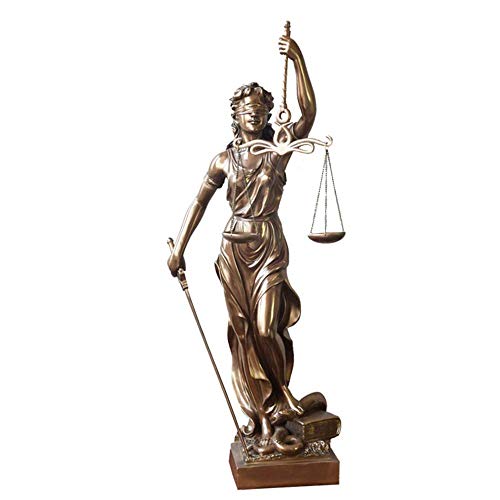 zyl Escultura de colección de Regalo de Abogado judicial de Bronce Fundido en frío con balanza y Espada Bronce 12x47 cm