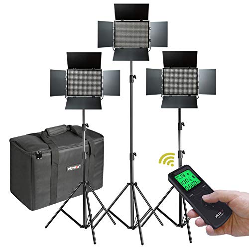 (3 unidades) ViLTROX VL-D85T 85W LED bicolor luz de vídeo e iluminación Set contiene: luz LED regulable 3300K ~ 5600K con trípode de luz de 75 pulgadas para estudio fotografía y grabación de vídeo