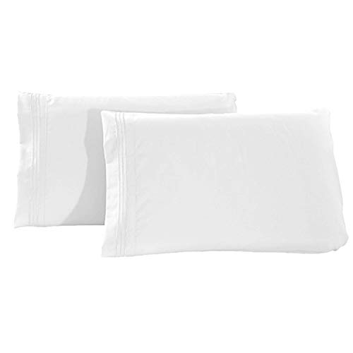 Aroncent – Juego de 2 fundas de almohada – 50 x 66 cm – Fundas de cojín transpirables y lavables, color blanco