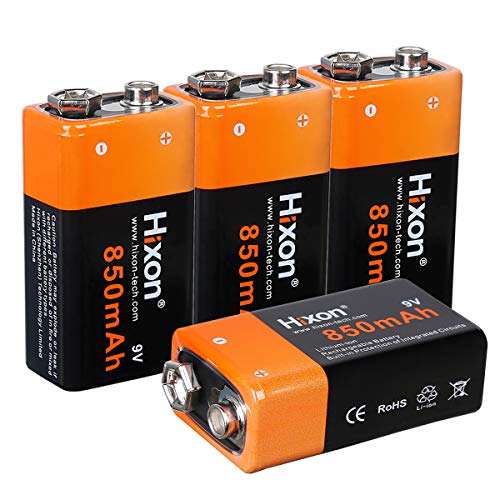 Batería Recargable Li-Ione Hixon 9V 850mAh para Sistema de Alarma Multímetro Detector de Humo…