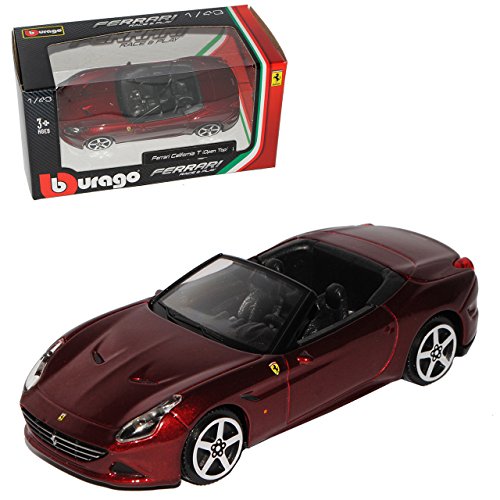 Bburago Ferrari California T Cabrio Dunkel Rot Metallic AB 2015 1/43 Modelo Auto