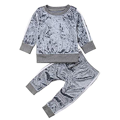 Bebé Niños Traje Invierno 2 Piezas Conjunto para Recién Nacido Camiseta + Pantalones de Terciopelo Chándal Ropa Deportivo en Casa para Bebés (6 Meses - 5 Años)