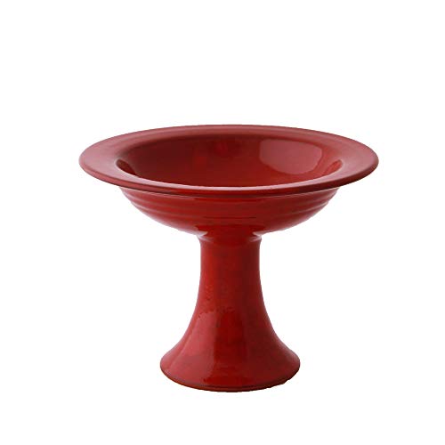 Bitto Quemador de incienso (cerámica esmaltada, altura 12,5 cm, diámetro 17 cm), color rojo