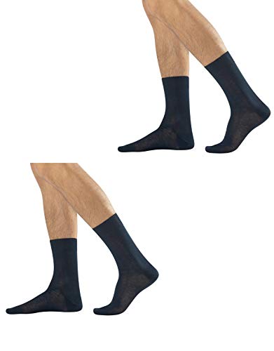 CalzItaly - 2 pares de calcetines cortos de hombre de hilo de Escocia rascado turquesa 39-41