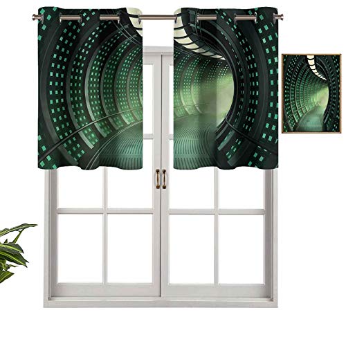 Cenefas de cortina opacas con aislamiento térmico para pasillo de una nave espacial, juego de 2, 54 x 24 pulgadas para cocina y baño