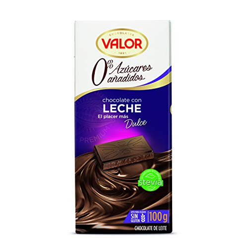 Chocolates Valor Leche 0% Azúcares Añadidos, 100g