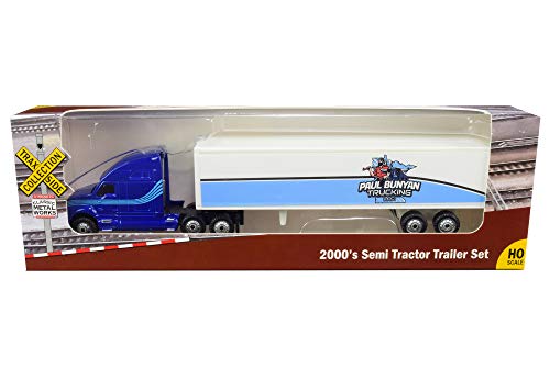 Classic Metal Works TC106 - Remolque semi tractor para camión, color azul y blanco Paul Bunyan Trucking LLC TraxSide Collection 1/87 (HO)