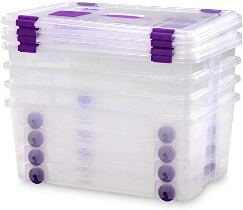 COM-FORT HOUSE Caja Plástico Almacenaje Grandes Multiusos con Asa y Ruedas - Medidas 585 x 390 x 250 - Capacidad de 42 litros (4)