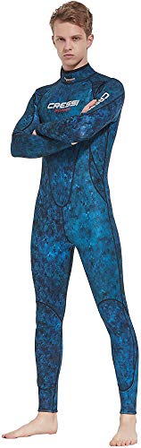 Cressi Summer Man Wetsuit 2.5 mm Traje de Buceo sin Capucha en Neopreno Biforrado, Hombre, Camuflaje Azul, L