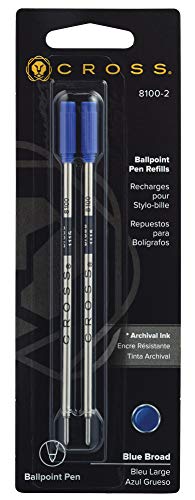 Cross 8100-2 - Recambio para bolígrafos (2 unidades, tinta azul)
