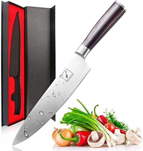 Cuchillo de Cocinero Profesional imarku, Acero al Carbono Inoxidable, 21cm para Cocina… (8” Cuchillo de Chef)