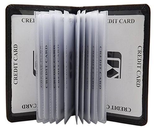 Cuero de Becerro Tarjetero para Tarjeta de crédito MJ-Design-Germany (Negro)