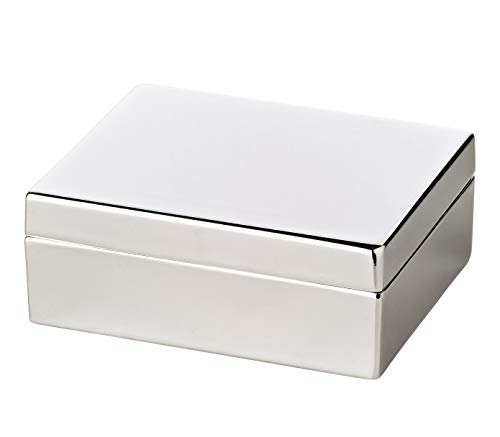 Edzard Caja de Joyas Java, chapada en Plata y protegida contra el deslustre, tamaño 8 cm x 10 cm