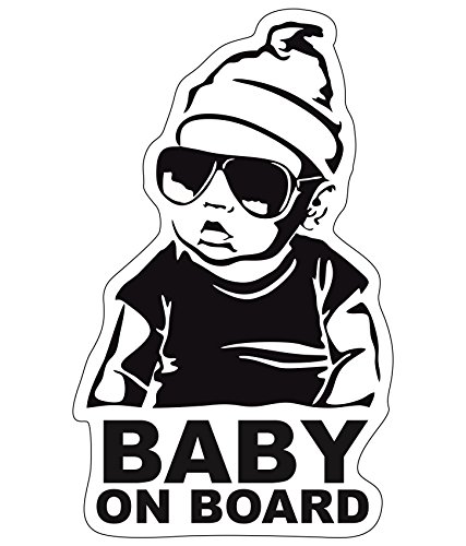 Finest-Folia Baby On Board Sticker 18 x 10 cm Autoadhesivo Pegatinas Auto Coche Adhesivo Resistente al UV Agua (Baby on Board, Niño)