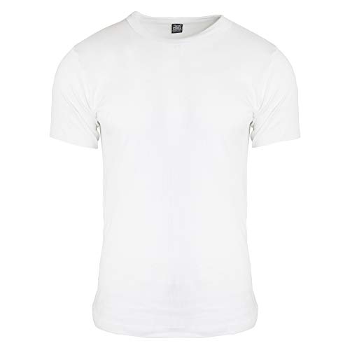 FLOSO - Camiseta interior térmica de manga corta para hombre (viscosa de categoría superior) (L- pecho 102-107cm/Blanco)