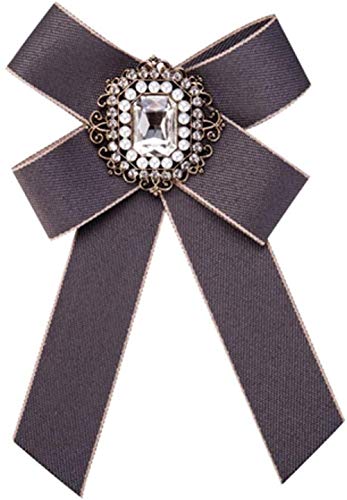 FOPUYTQABG - Broche de tela hecha a mano de tela larga con aguja para broche de perlas en la parte posterior de la barra, collar, broche para boda, mujer, accesorio azul oscuro