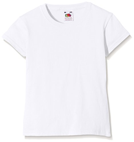 Fruit of the Loom SS079B, Camiseta Para Niños, Blanco (White), 12/13 Años