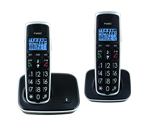 Fysic FX-6020 - Teléfono (Teléfono DECT, 50 entradas, Identificador de llamadas, Negro)