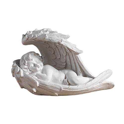 Garneck Bebé Angel Querubín Durmiendo Figura de Ángel Interior O Exterior Jardín Estatua Figura Decoración de Escritorio