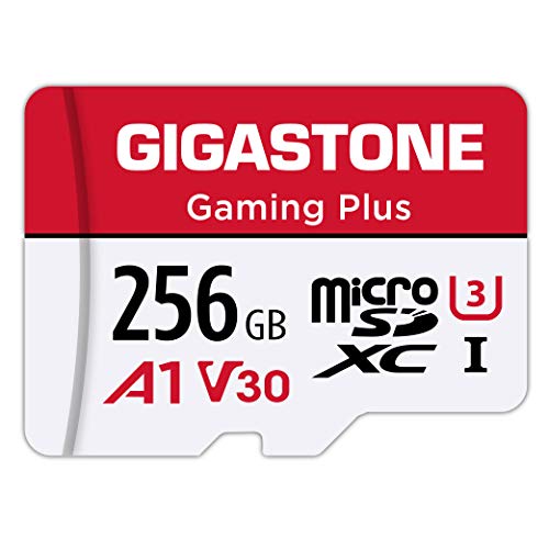 Gigastone 256GB Tarjeta de Memoria Micro SD, Gaming Plus, Compatible con Nintendo Switch, Alta Velocidad 100 MB/s, Grabación de Video 4K, Micro SDXC UHS-I A1 Clase 10