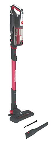 Hoover H-Free 500 Lite HF522LHM-Aspiradora Escoba sin Cable, almacenaje 69cm, batería extraíble 45mins, Motor Directo por Impulsos, ciclónico, Set Completo Accesorios, Rojo, 0.45 litros