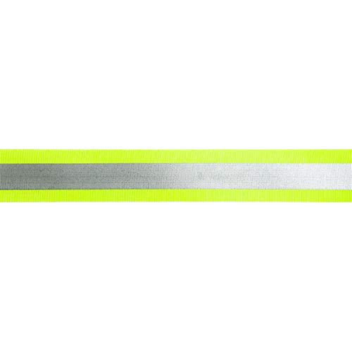 Jajasio Cinta reflectante de 50 mm de ancho para coser en 2 colores, amarillo y plateado, 05 metros