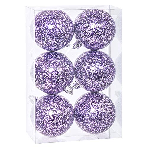 Juguetes Industriales S.A. Set 6 Bolas de Navidad plástico Morado Lila 6cm