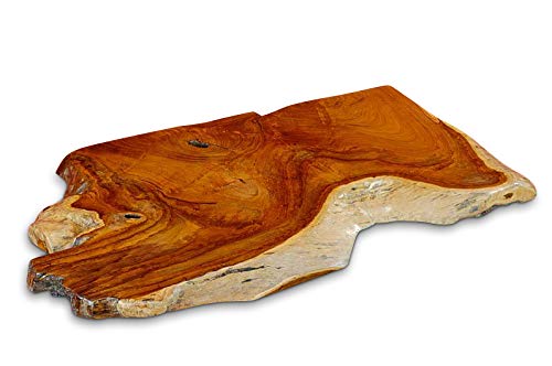 Kinaree Lavabo de madera de raíz de teca – 100 cm – Mueble bajo de lavabo de madera maciza en estilo rústico rústico para un lavabo excepcional en el cuarto de baño