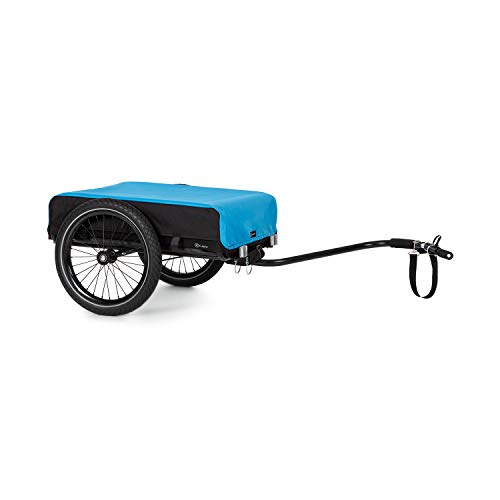 Klarfit Companion Remolque para bicicleta - Marco de acero, Recubrimiento de polvo, Neumáticos de 16", Revestimiento y cubierta impermeables, 50 litros de volumen, 40 kg de carga máxima, Negro/azul