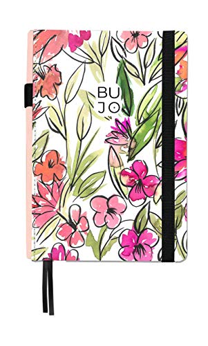 Libreta Bullet Journal Brush/Libreta Punteada- 14,5 x 21 cm- Encuadernación Suisse- Tapa Dura en Tela- 188 Páginas en Papel Premium (rosa)