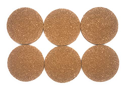 Los Posavasos de Corcho en Conjunto ofrecen 9,5 cm de diámetro/Espesor 5 mm Posavasos Hechos de Robusta Barra de Mesa de Vidrio de Corcho Natural (6)
