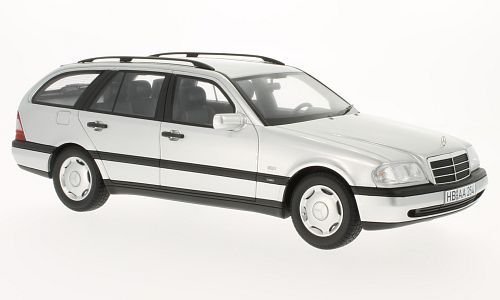 Mercedes C220 T-Modelo (S202), plateado, 1996, Modelo de Auto, Modeloo completo, BoS-Modelos 1:18