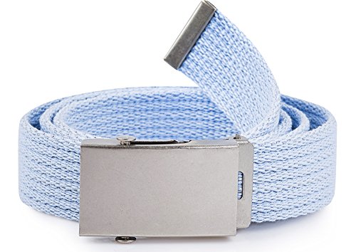 Merry Style Cinturón en Tejido para Mujer P20 (Claro Azul-Plata, 105 cm (Largo total 110 cm))