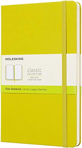 Moleskine - Cuaderno Clásico con Hojas Lisas, Tapa Dura y Cierre Elástico, Color Amarillo Diente de León, Tamaño Grande 13 x 21 cm, 240 Hojas