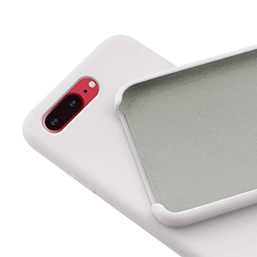 N Newtop - Carcasa compatible para iPhone 7 – 8 Plus, Ori Case carcasa TPU silicona semirrígida colores microfibra interior suave (blanco)