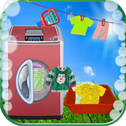 niños lavando ropa de lavandería