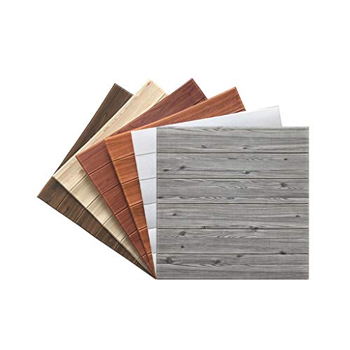 Panel de pared 3D imitación madera grano ladrillo papel tapiz pelar y pegar salón dormitorio decoración de pared de fondo (10 paquetes, 4.9 metros cuadrados) (color : A)