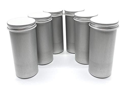 Perfekto24 Juego de 6 latas redondas de aluminio – pequeñas latas adecuadas para cremas y contenidos húmedos – Latas de aluminio con cierre de rosca en plata – Tarros de 135 ml