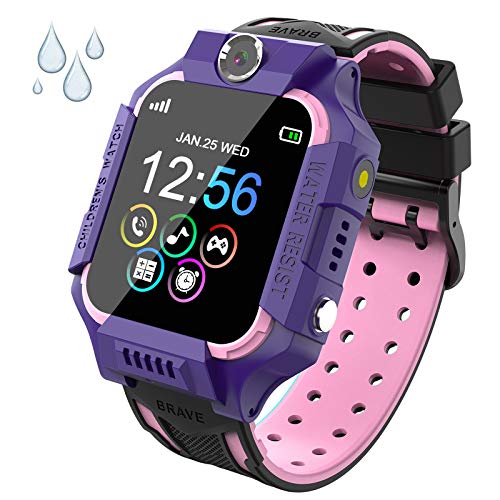 PTHTECHUS Reloj Inteligente Niño de Podómetro, Impermeable Smartwatch Niños con 14 Juegos SOS Llamada MúSica Linterna Cámara Despertador Regalos para niños de 4 a 12 años (Y19-Purple)