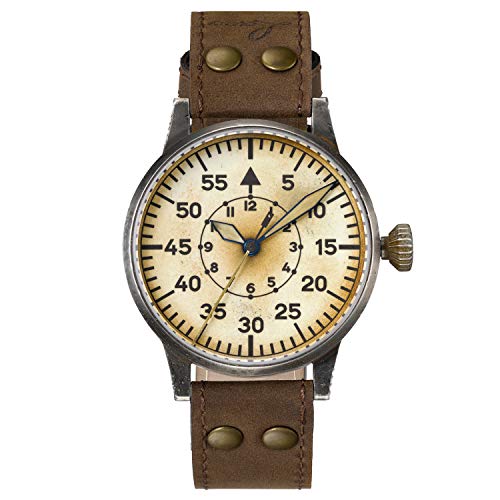 Reloj de aviador original Graz Erbstück de Laco – Fabricado en Alemania – 42 mm de diámetro – Diseño A – Calidad única – Excelente acabado – Resistente al agua – desde 1925