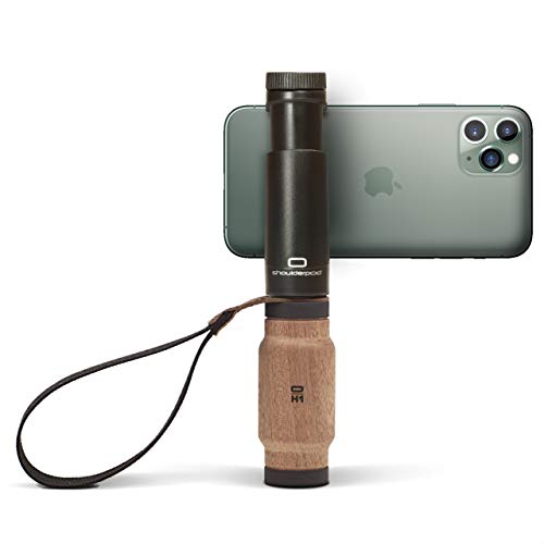 Shoulderpod S2 - Empuñadura estabilizadora con mango de madera y soporte profesional de trípode para smartphones como iphone o Android