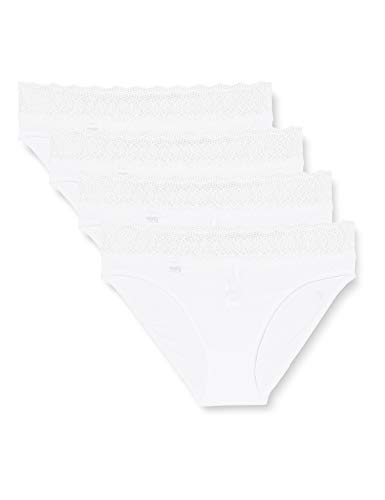 Sloggi 10152154 - Bikini, unisex (4 unidades - 2 por paquete), color blanc (0003 blanc), talla 42