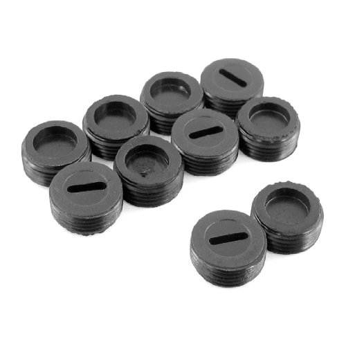 Sourcingmap - 10 piezas negro macho tapones portaescobillas de carbono de diámetro 13mm hilo
