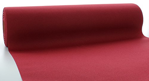 Sovie HORECA Linclass® Airlaid Camino de mesa de 40 cm x 24 m, rollo de mantel similar a la tela, práctico mantel desechable para bodas o fiestas, color burdeos