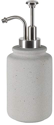 Spirella colección Cement, Dispensador de jabón líquido Ø8x19,5 cm (0,45 litros), Cerámica, Gris