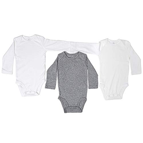 VIC & VAL Body para bebés, Pack de 3, 100% algodón Manga Larga (9 Meses)