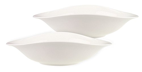 Villeroy & Boch Dune Vapiano Set de Cuencos para Pasta, Porcelana Premium, Blanco, 2-tlg